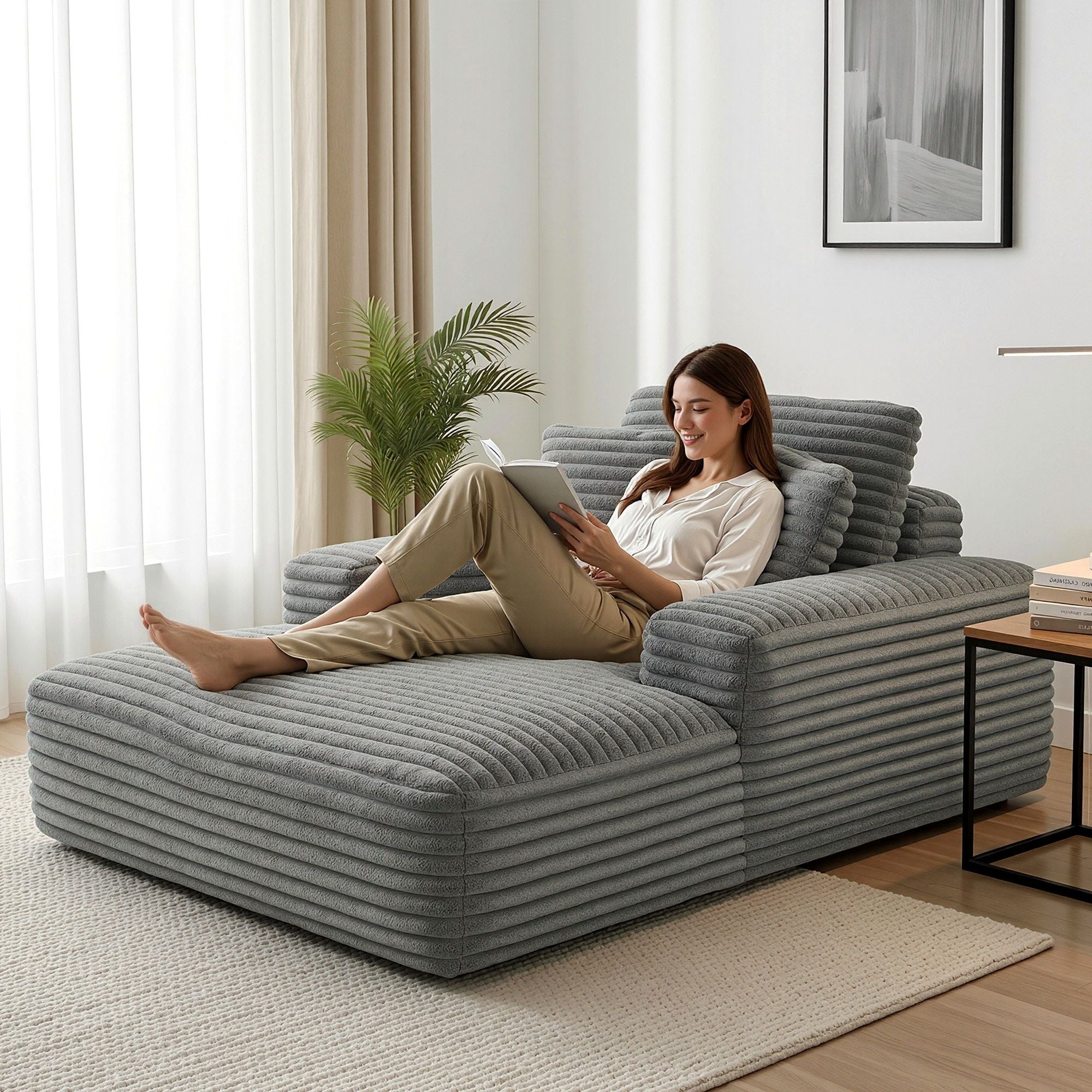 Artiss Sofa Bed Lounge Chair Recliner Couch Reading Chairs Sleeper Cloud Sofas Bedworld