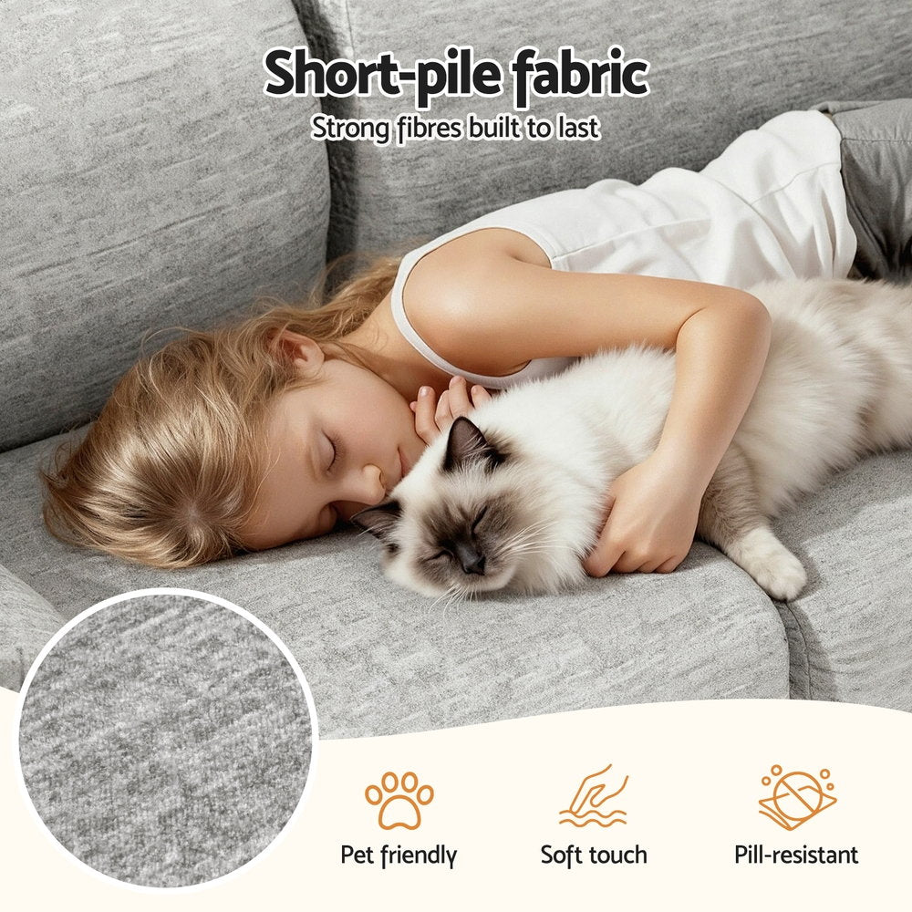 Artiss 2 Seater Sofa Modular Sectional Sofas Couch Bed No Assembly Living Room Grey