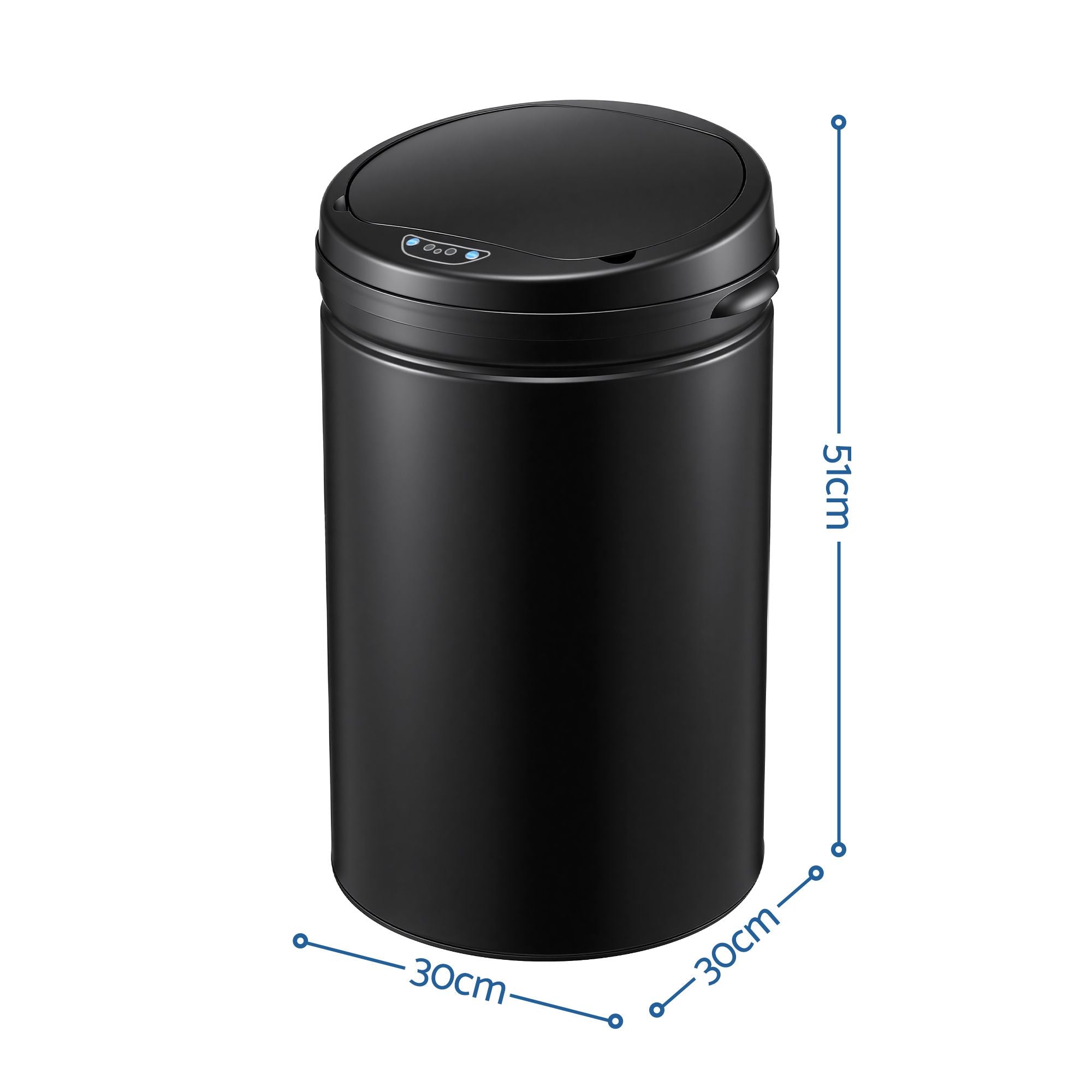 Devanti 30L Sensor Bin Automatic Touchless Trash Can Garbage Rubbish Black Bedworld