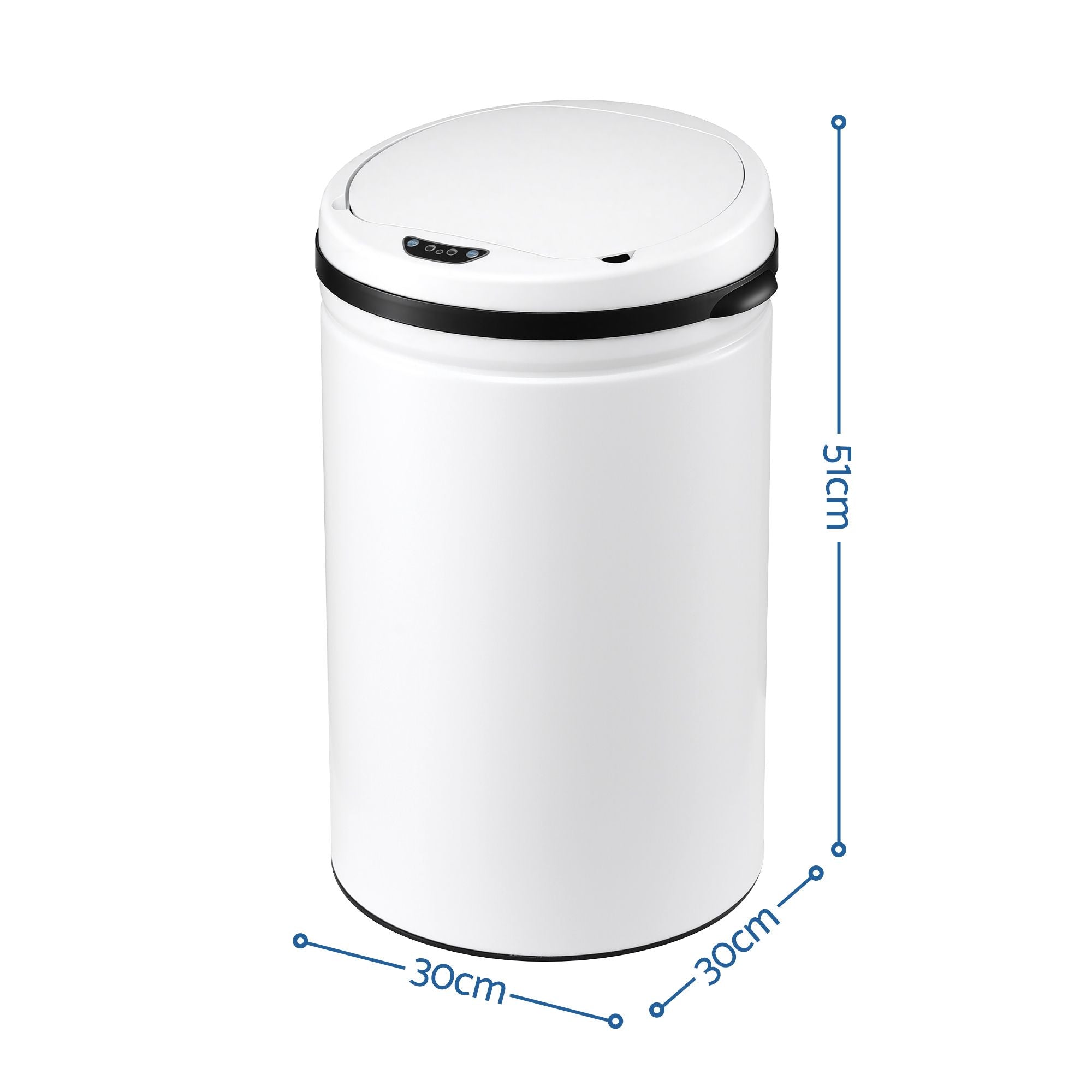 Devanti 30L Sensor Bin Automatic Touchless Trash Can Garbage Rubbish White Bedworld