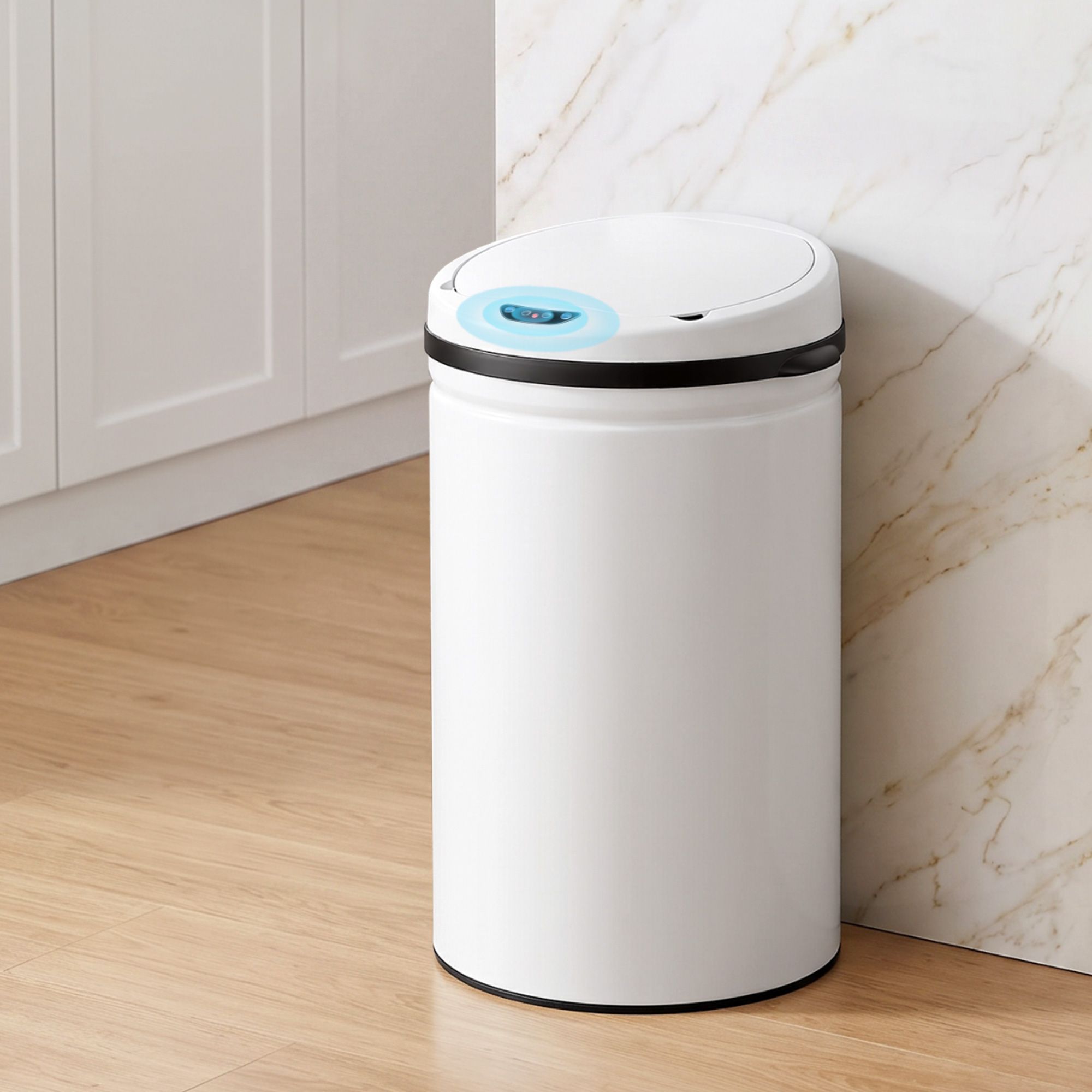Devanti 30L Sensor Bin Automatic Touchless Trash Can Garbage Rubbish White Bedworld