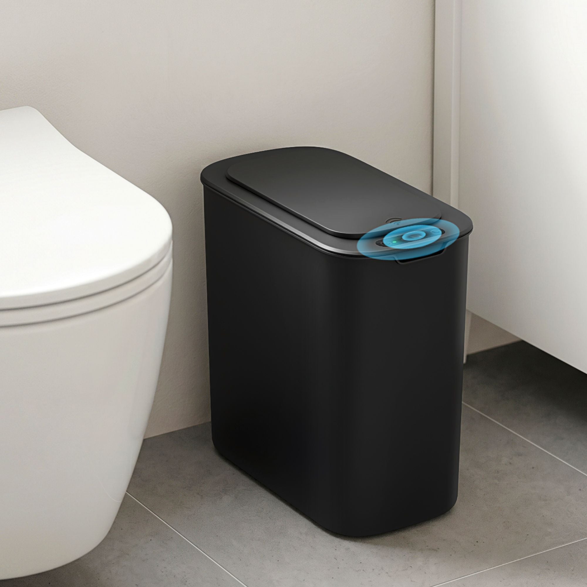 Devanti Automatic Trash Bin with Lid 11L Motion Sensor Kitchen Bin Touchless Garbage Can Modern Black Plastic Slim Rubbish Bin with Liner Holder for Kitchen, Home, Office Bedworld
