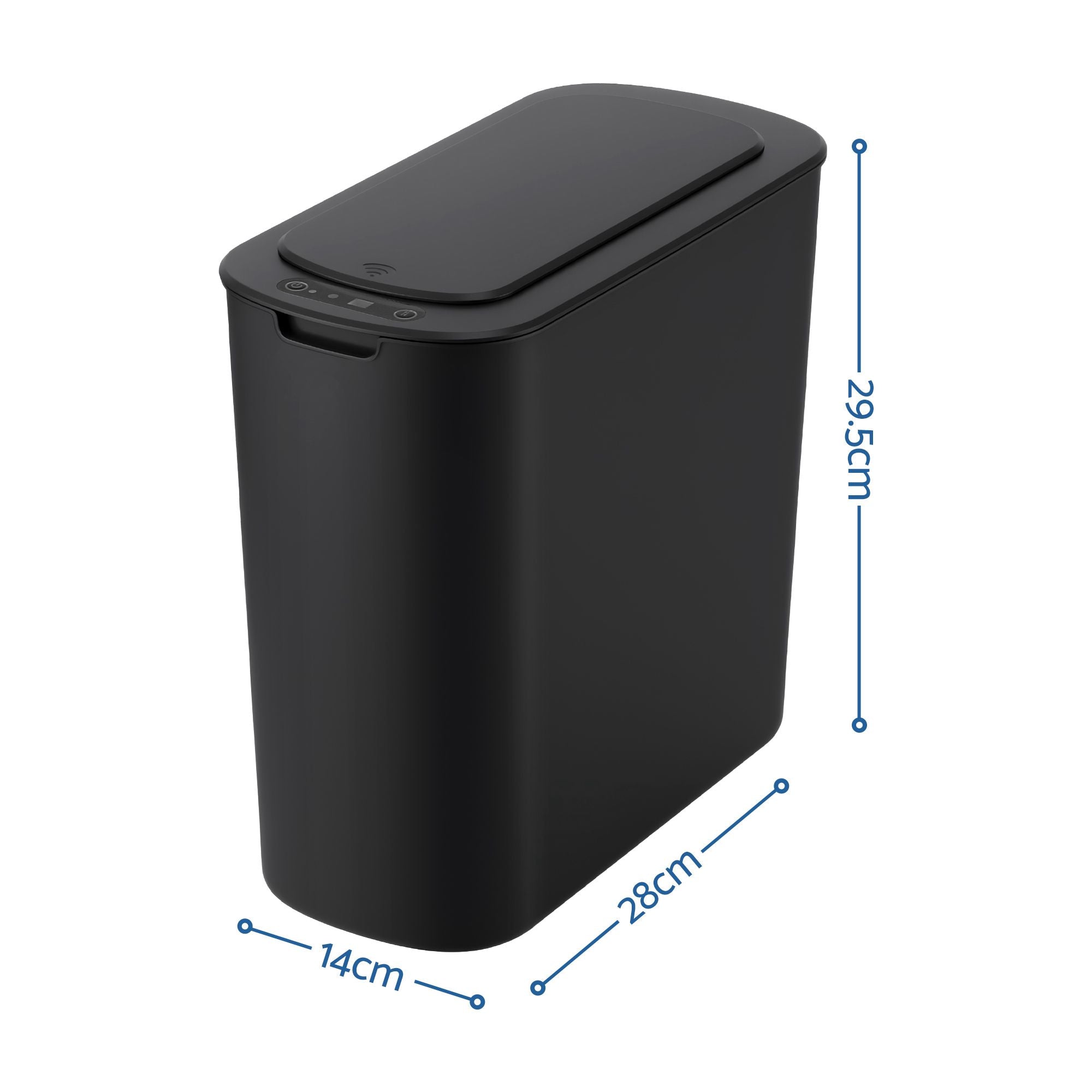 Devanti Automatic Trash Bin with Lid 11L Motion Sensor Kitchen Bin Touchless Garbage Can Modern Black Plastic Slim Rubbish Bin with Liner Holder for Kitchen, Home, Office Bedworld