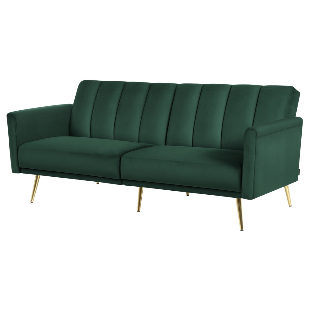 Artiss Sofa Bed 3 Seater Couch Convertible Lounge Adjustable Arm Recliner Velvet Bedworld
