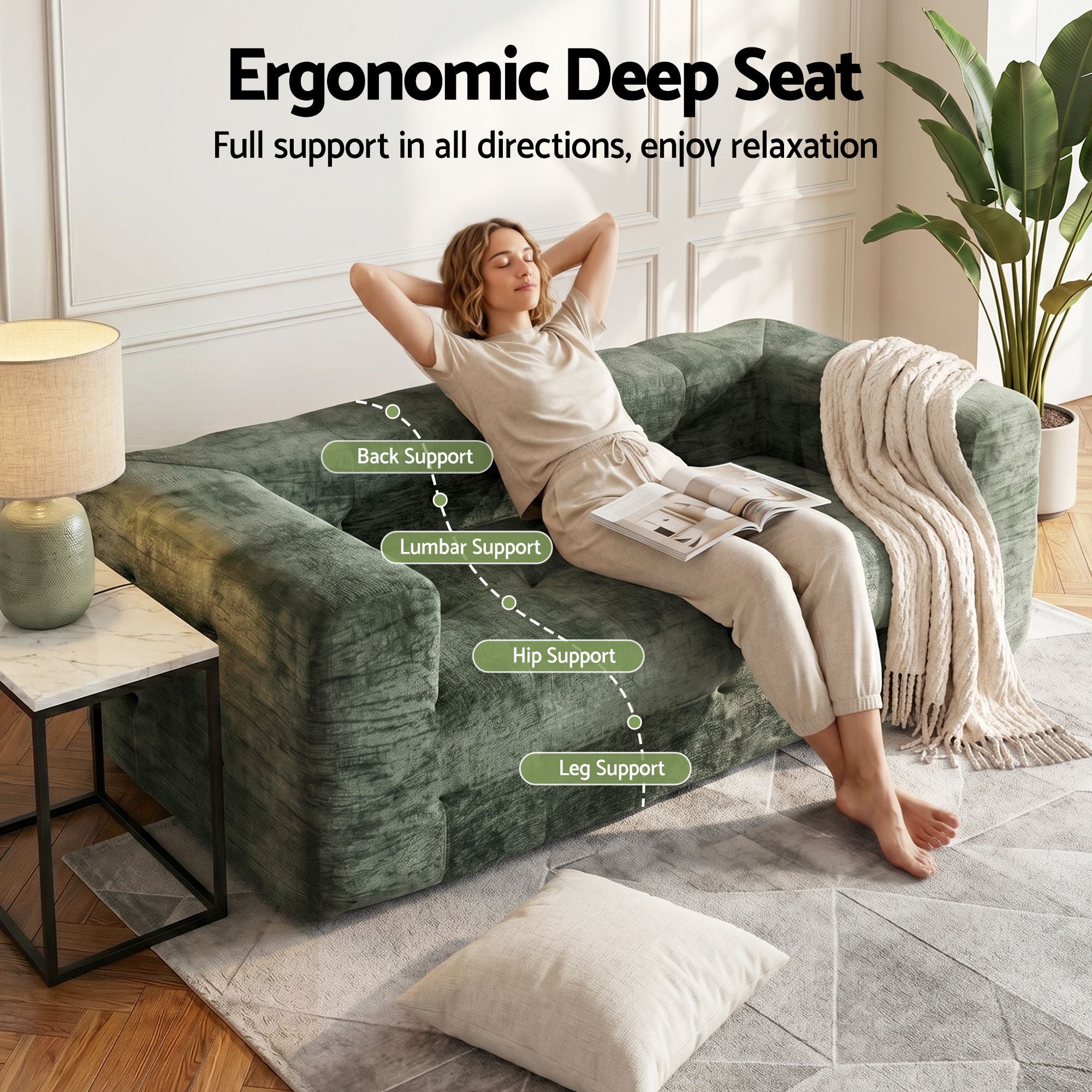 Artiss 228cm Modular Sofa Bed Sectional Boneless Couches for Living Room No Assembly Required Bedworld