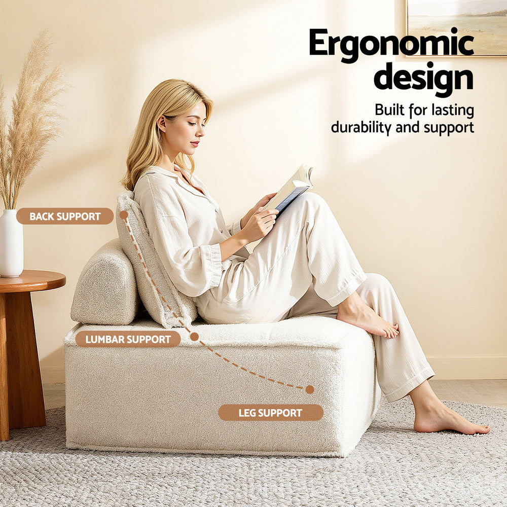 Artiss Floor Sofa Lounge Chair 4 Seater with Pillow Bedworld