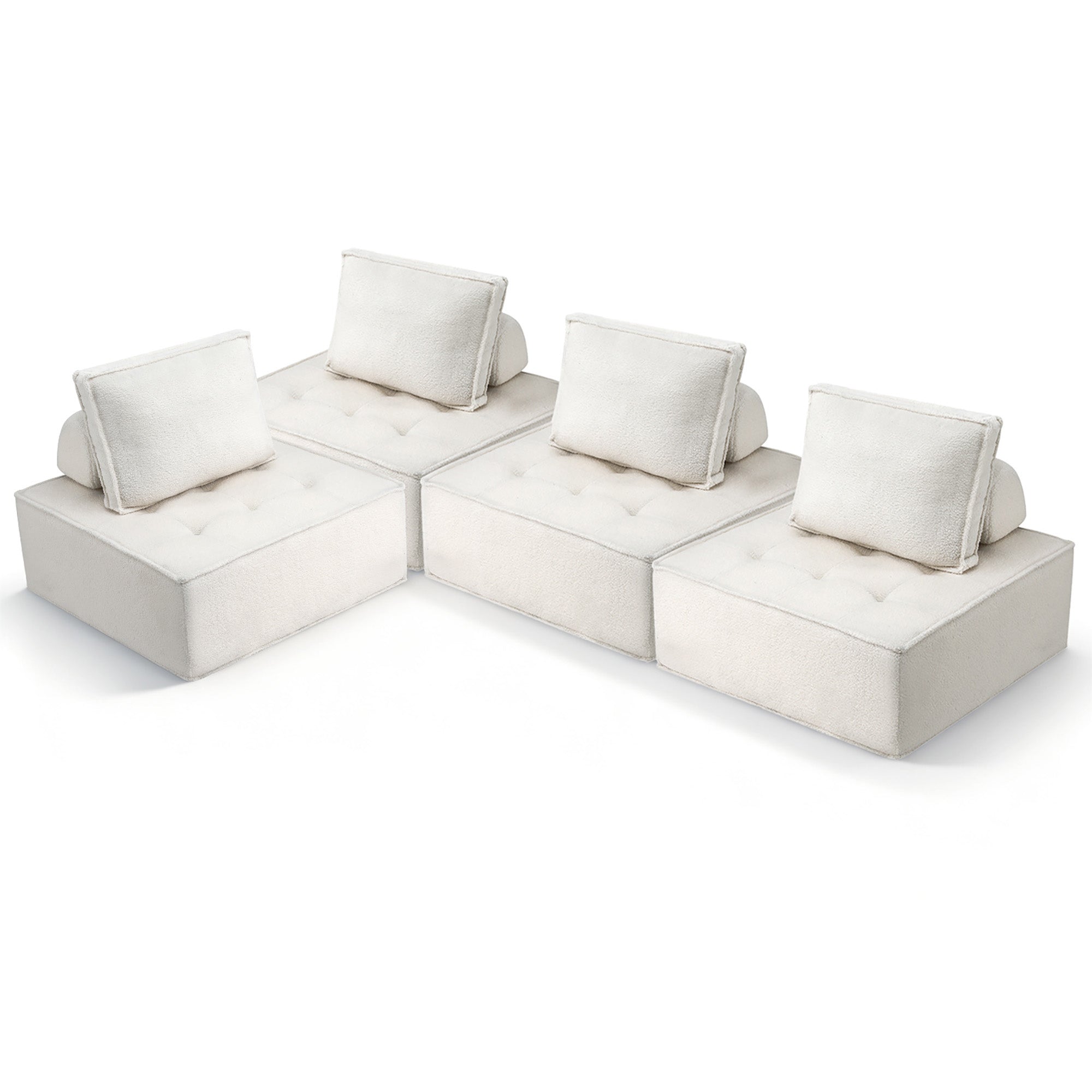 Artiss Floor Sofa Lounge Chair 4 Seater with Pillow Bedworld
