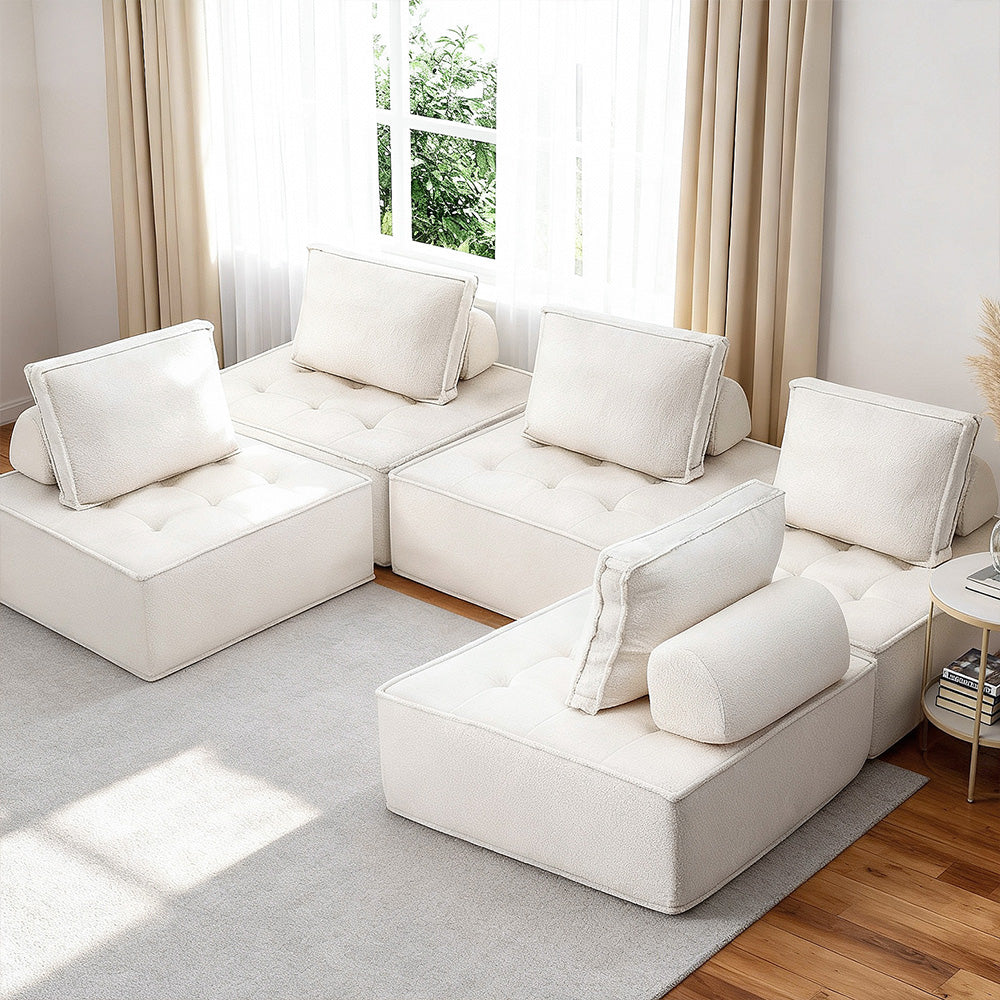 Artiss Floor Sofa Lounge Chair 5 Seater with Pillow Bedworld