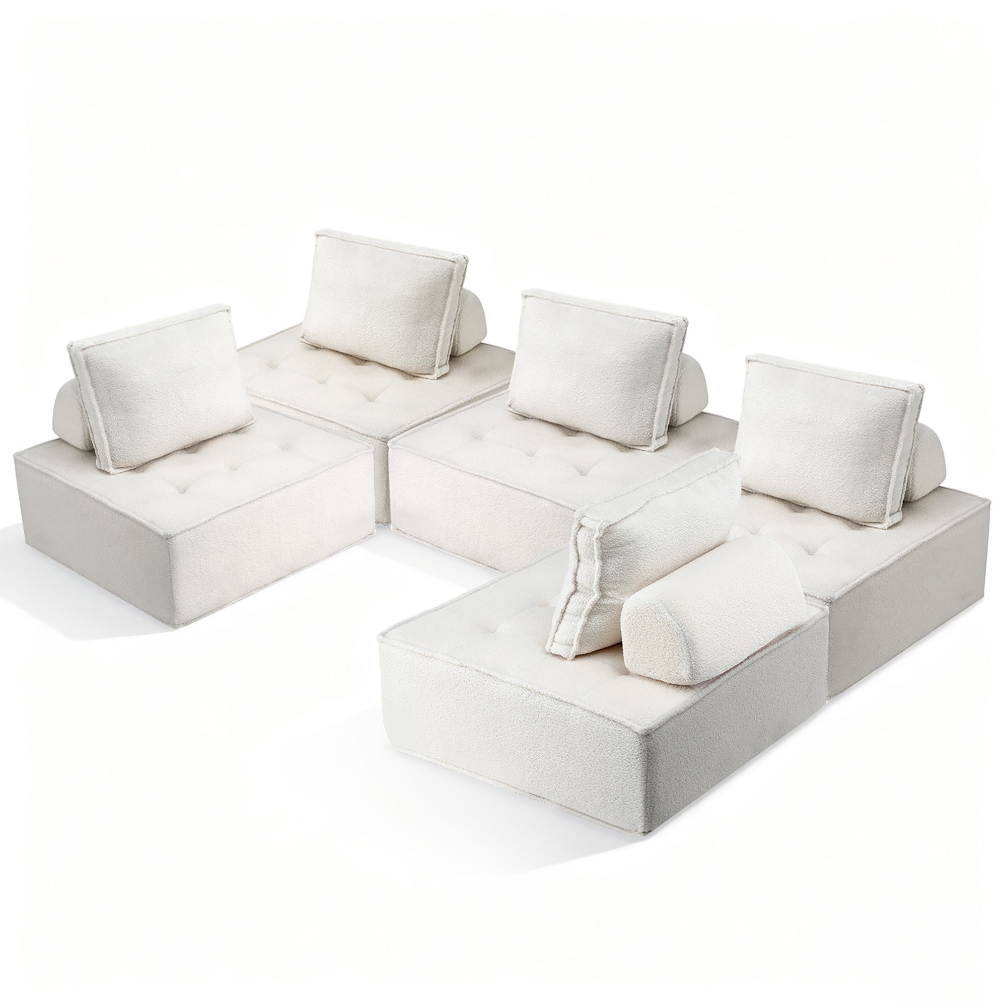 Artiss Floor Sofa Lounge Chair 5 Seater with Pillow Bedworld