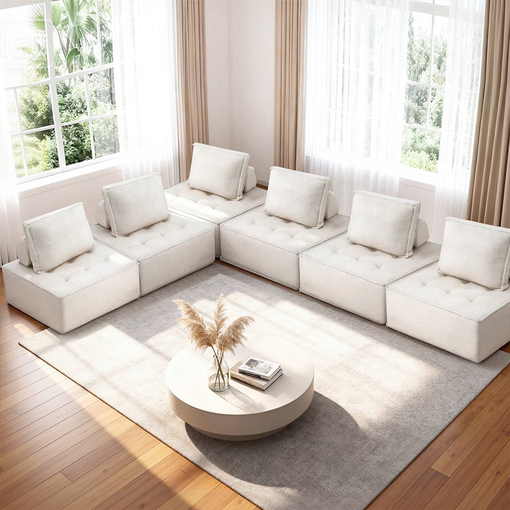 Artiss Floor Sofa Lounge Chair 6 Seater with Pillow Bedworld
