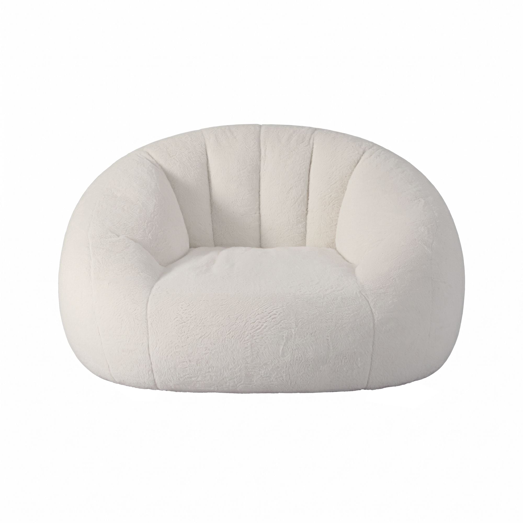 Artiss Single Small Boneless Couch Comfy Bean Bag for Living Room Faux Fur White Bedworld