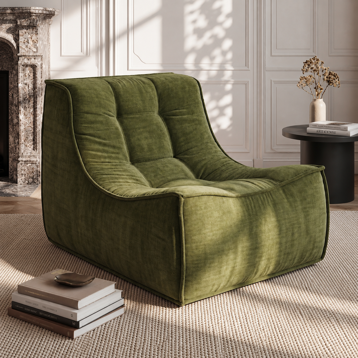 Artiss Floor Sofa Armless Chenille No Assembly Removable Cover Green Bedworld