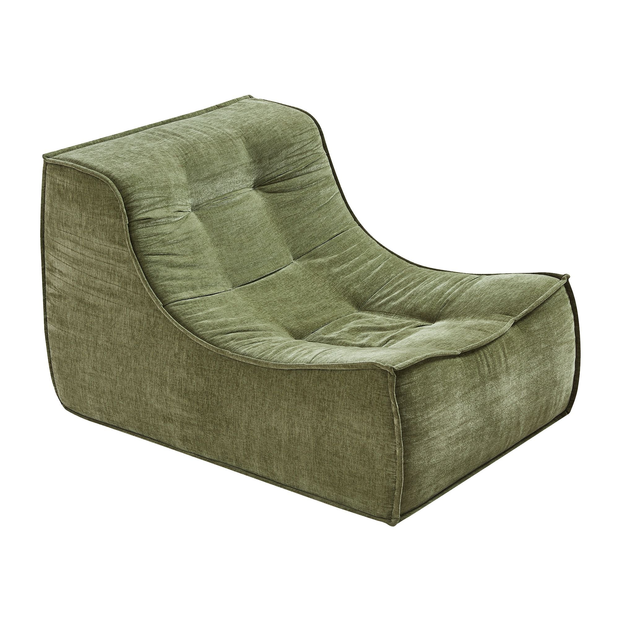 Artiss Floor Sofa Armless Chenille No Assembly Removable Cover Green Bedworld