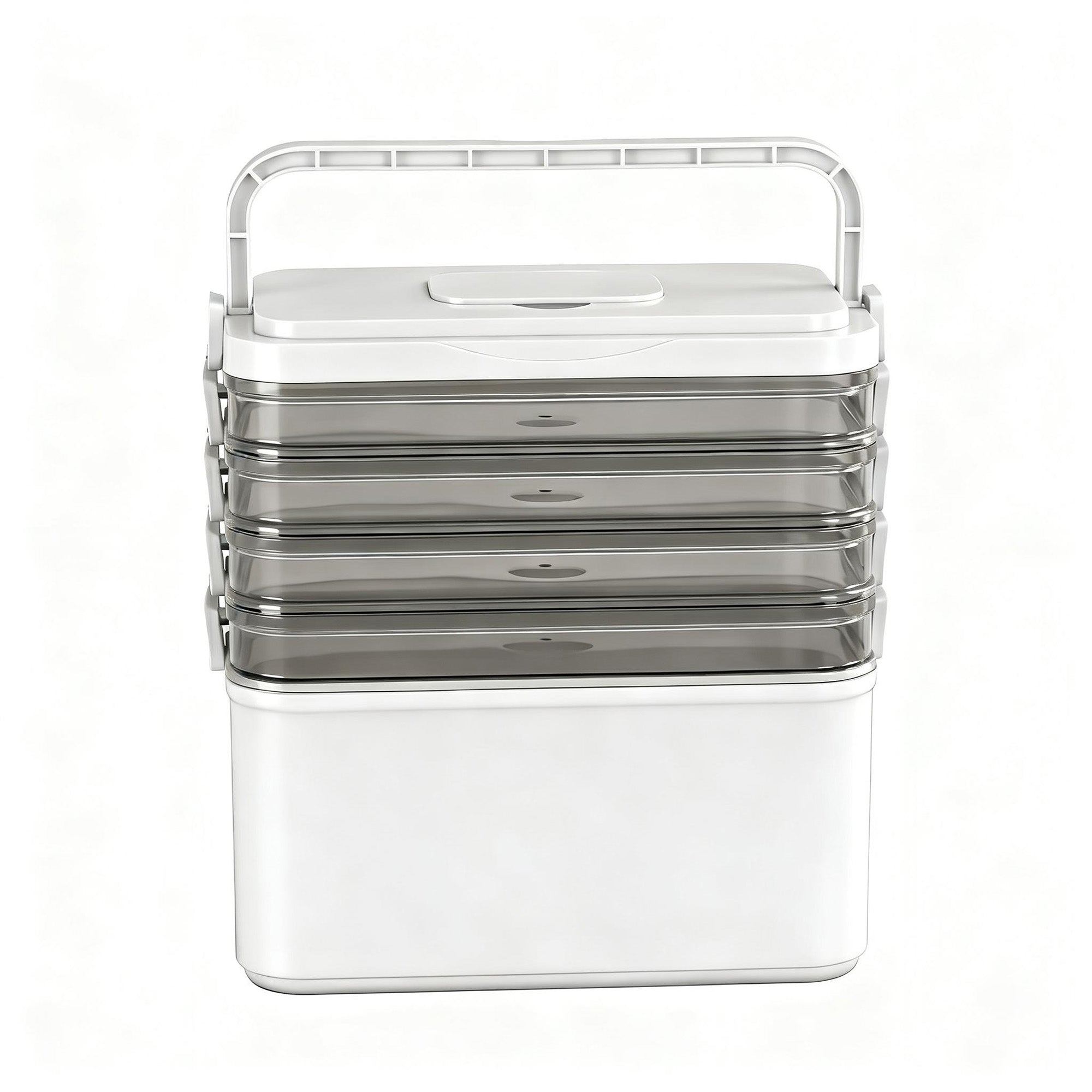 Artiss 5 Tier Portable Storage Box Detachable with Handles Plastic Clear Bedworld