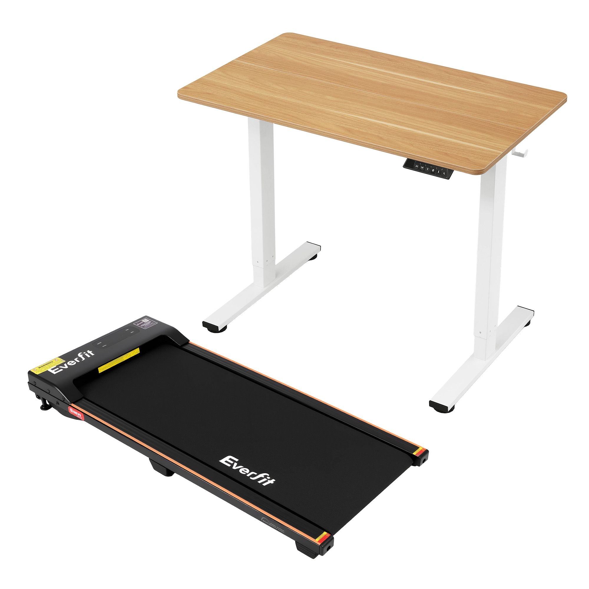 Artiss 100cm Standing Desk Treadmill Motorised Natural Wood Bedworld