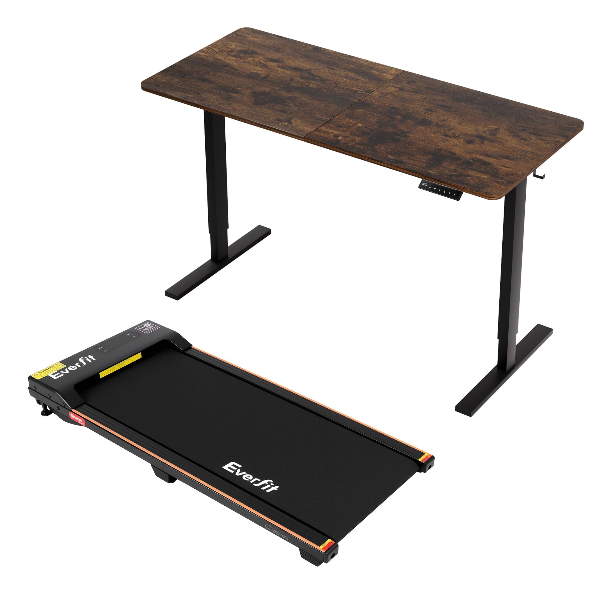 Artiss 140cm Standing Desk Treadmill Motorised Rustic Brown Bedworld