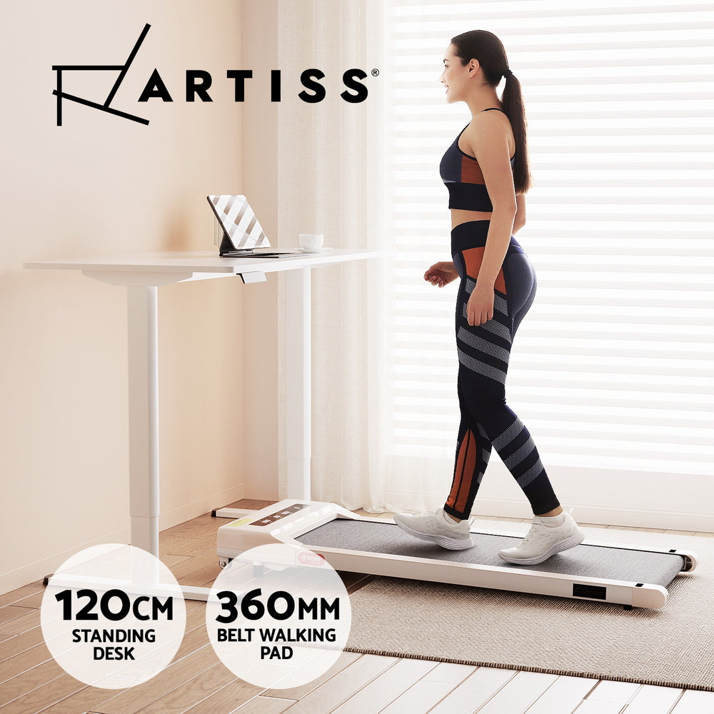 Artiss Treadmill with 120cm Automatic Standing Desk Electric Walking Pad