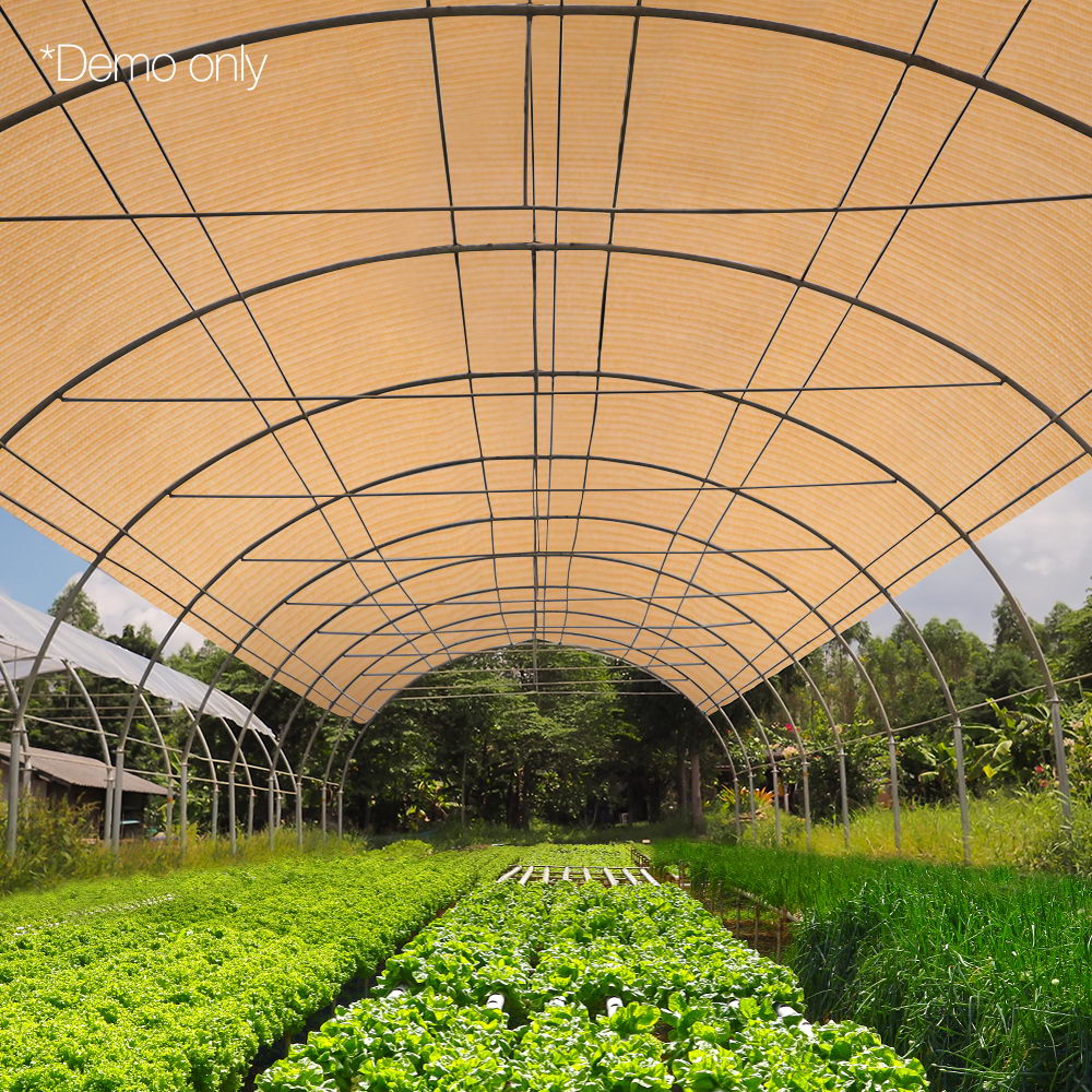 Instahut 90% Shade Cloth 1.83x10m Shadecloth Sail Heavy Duty Beige