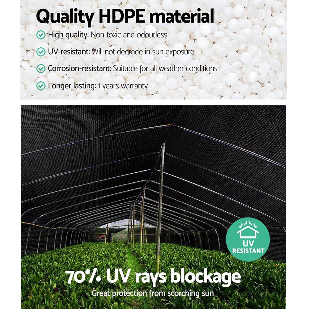 Instahut 70% Shade Cloth 1.83x50m Shade Cloth Sail Heavy Duty Shadecloth Garden Mesh Roll BK