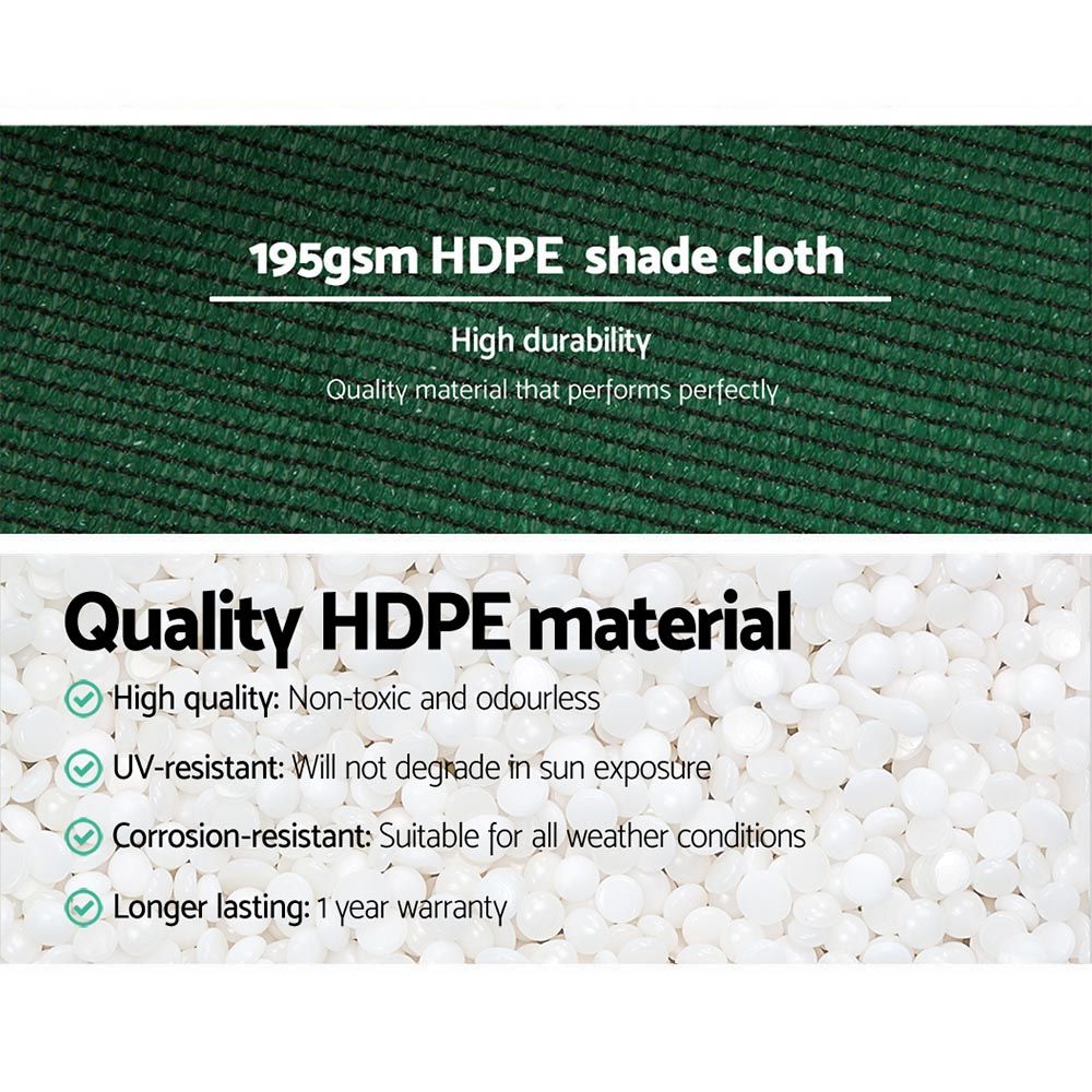 Instahut 90% Shade Cloth 3.66x10m Shadecloth Sail Heavy Duty Green Bedworld