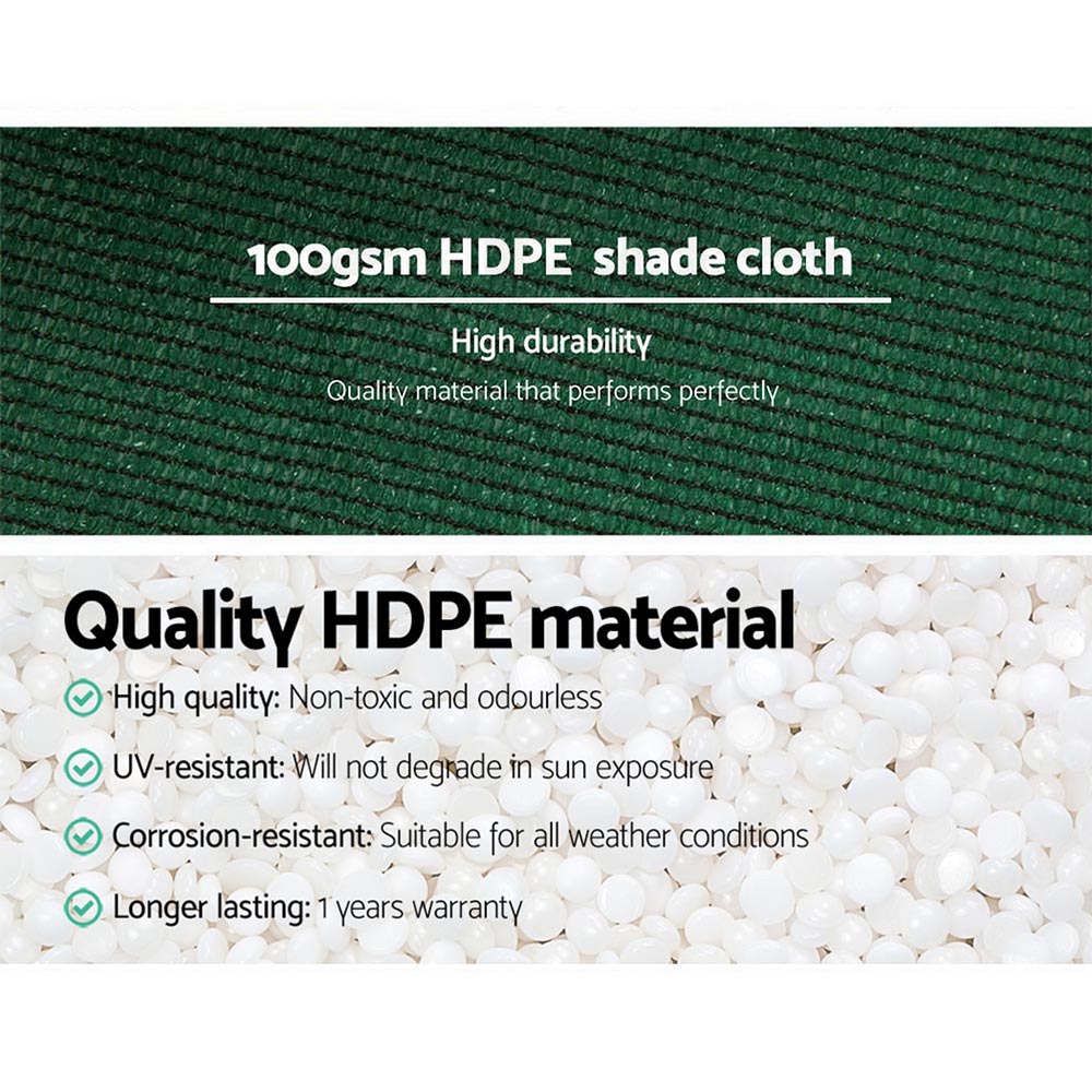 Dark green HDPE shade cloth fabric with dense grid weave texture