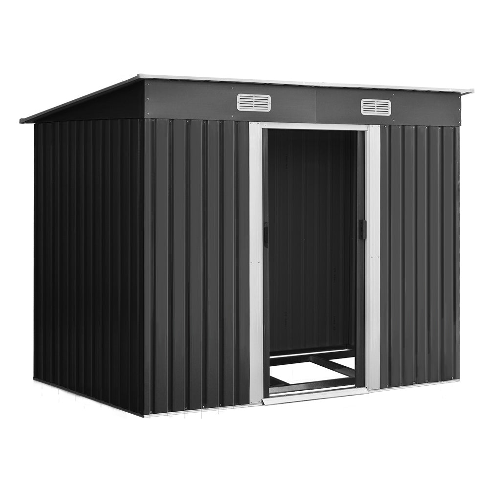 /Metal Base Sheds Outdoor Storage Tool Workshop Sliding Door
