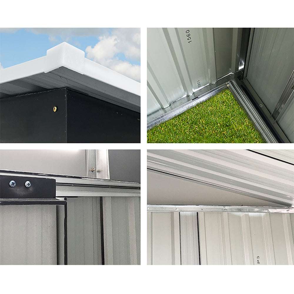 /Metal Base Sheds Outdoor Storage Tool Workshop Sliding Door