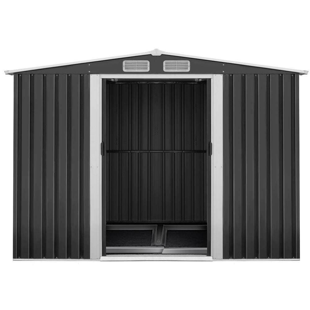 /Metal Base Sheds Outdoor Storage Workshop Shelter Sliding Door