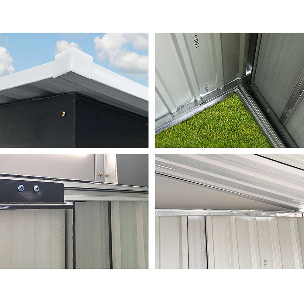 /Metal Base Sheds Outdoor Storage Workshop Shelter Sliding Door