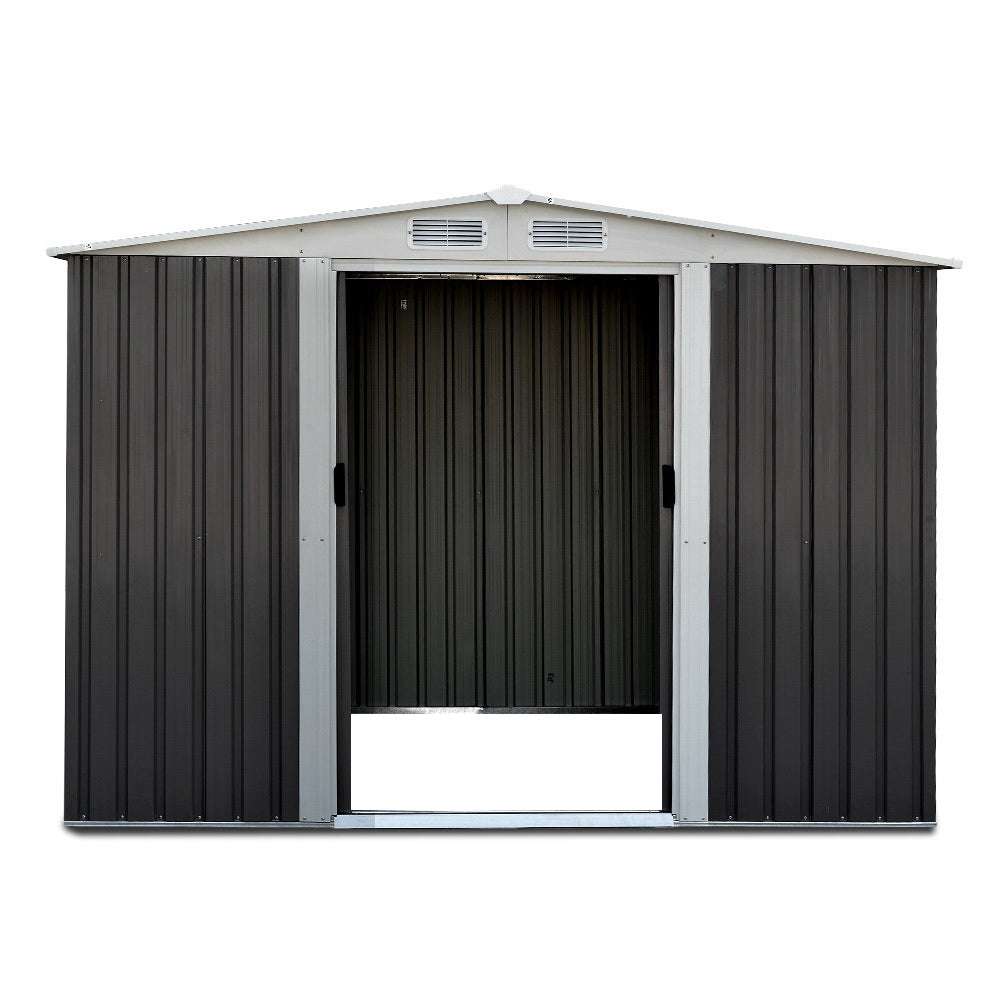 07M Sheds Outdoor Storage Workshop Metal Shelter Sliding Door
