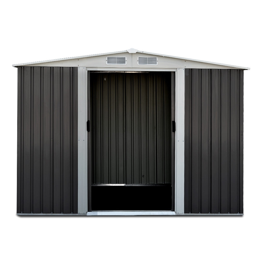 Giantz Garden Shed 2.58x2.07M w/Metal Base Sheds Outdoor Storage Double Door Tool