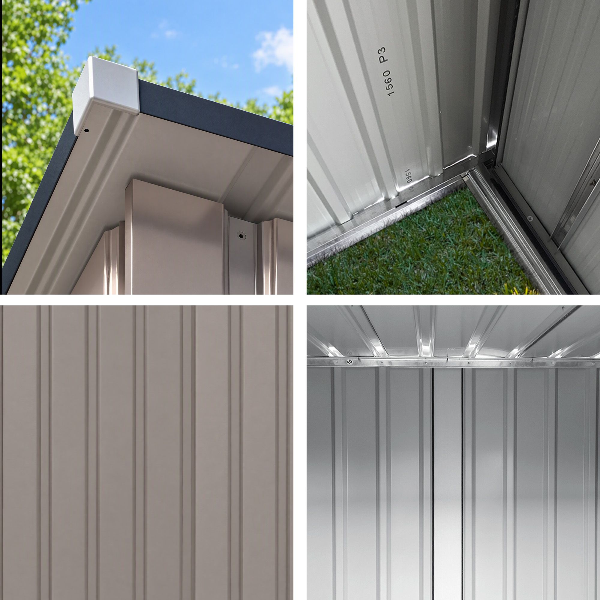 Giantz Garden Shed Outdoor Storage Metal Tool Shed Steel 99x104cm Brown Bedworld