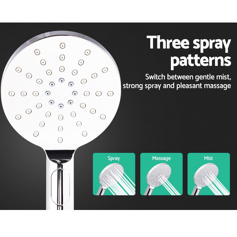 Cefito 9'' Rain Shower Head Set Handheld Round High Pressure Black Bedworld