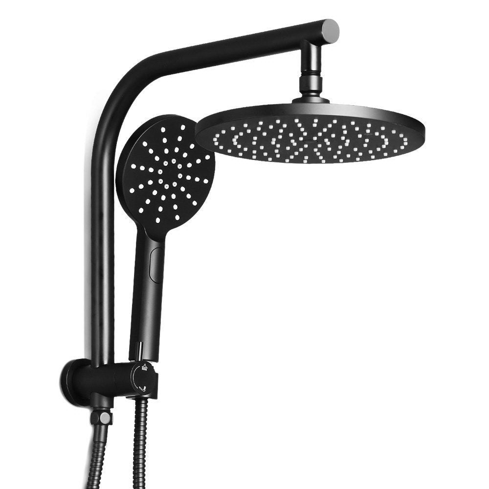 Cefito 9'' Rain Shower Head Set Handheld Round High Pressure Black Bedworld