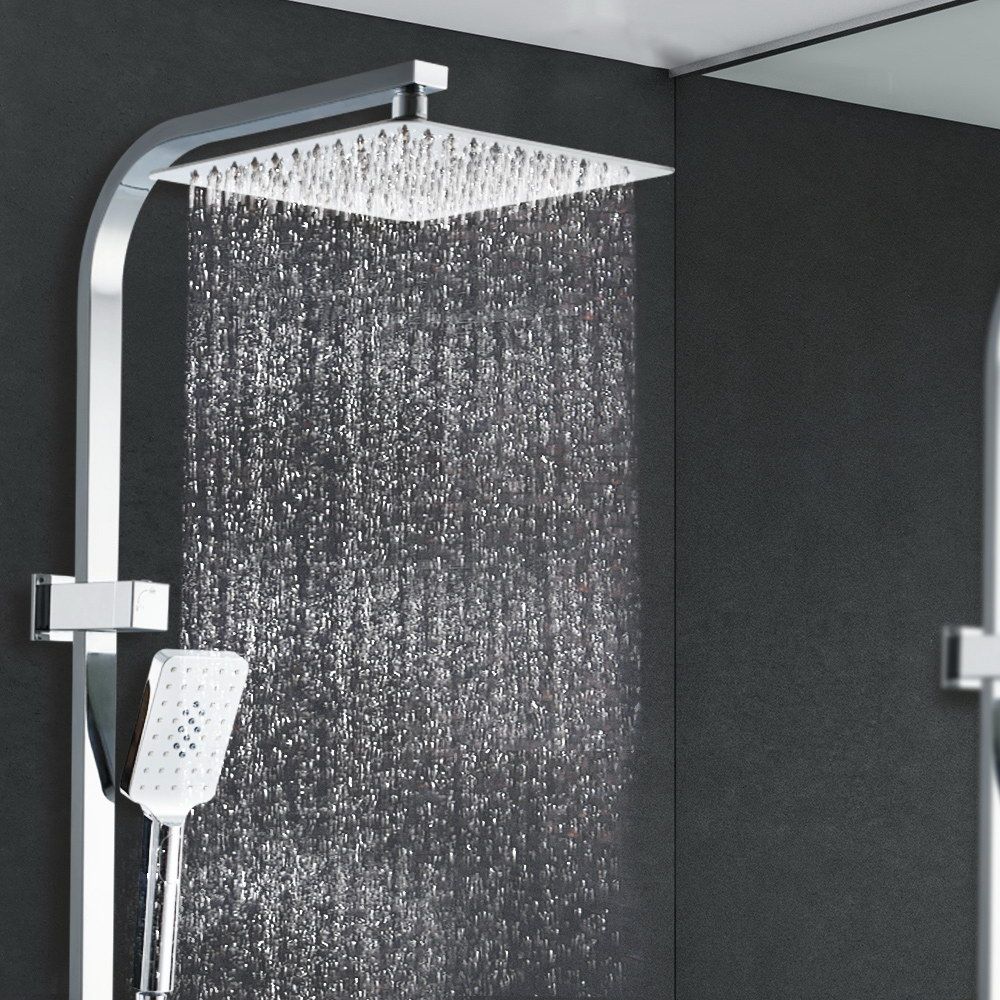 Cefito 10'' Rain Shower Head Set Handheld Square High Pressure Chrome Bedworld