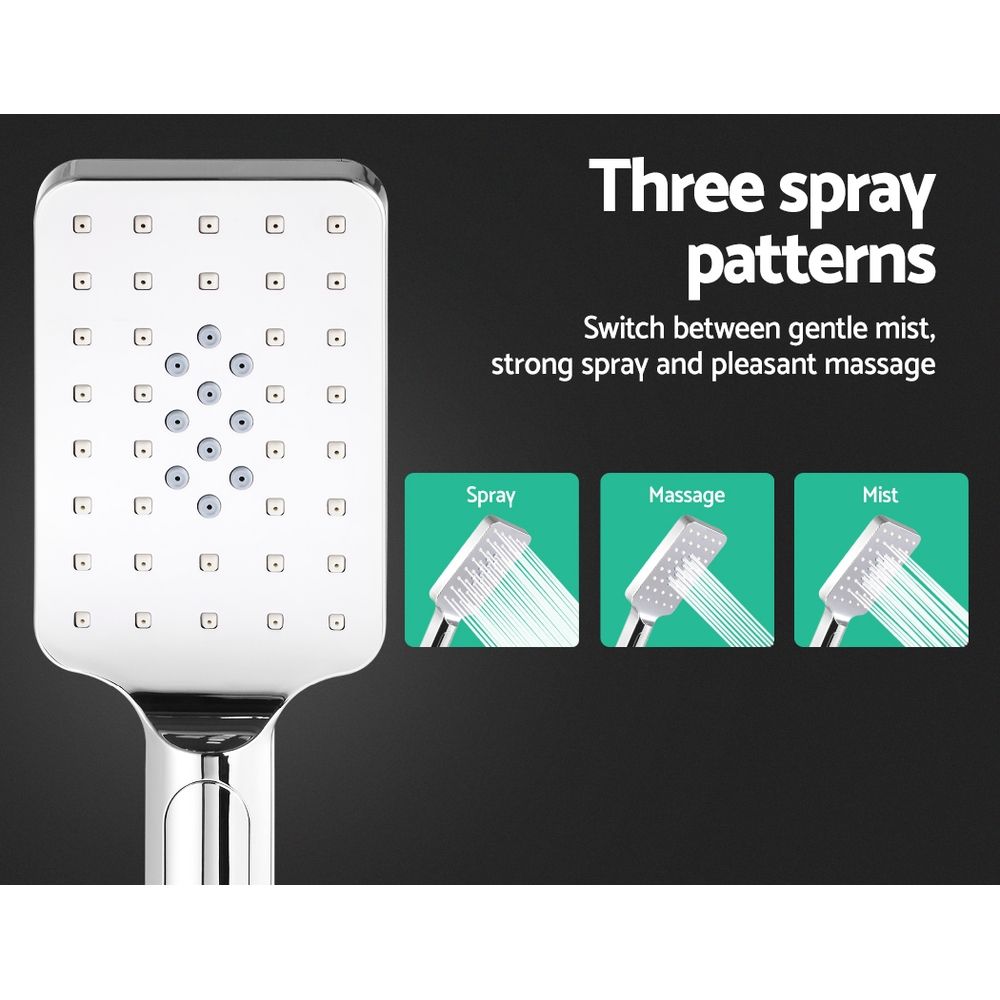 Cefito 10'' Rain Shower Head Set Handheld Square High Pressure Chrome Bedworld