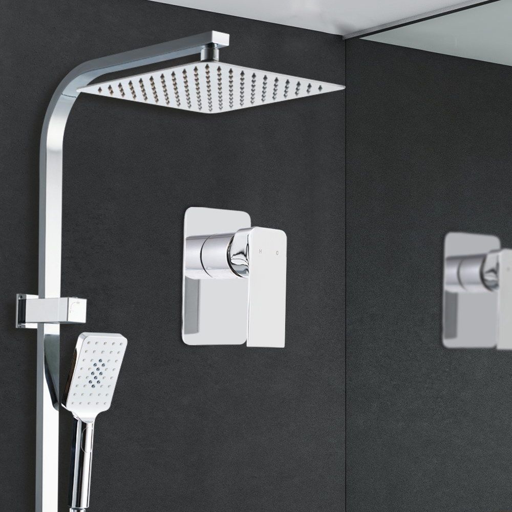 Cefito 10'' Rain Shower Head Set Handheld Square High Pressure Mixer Tap Chrome Bedworld