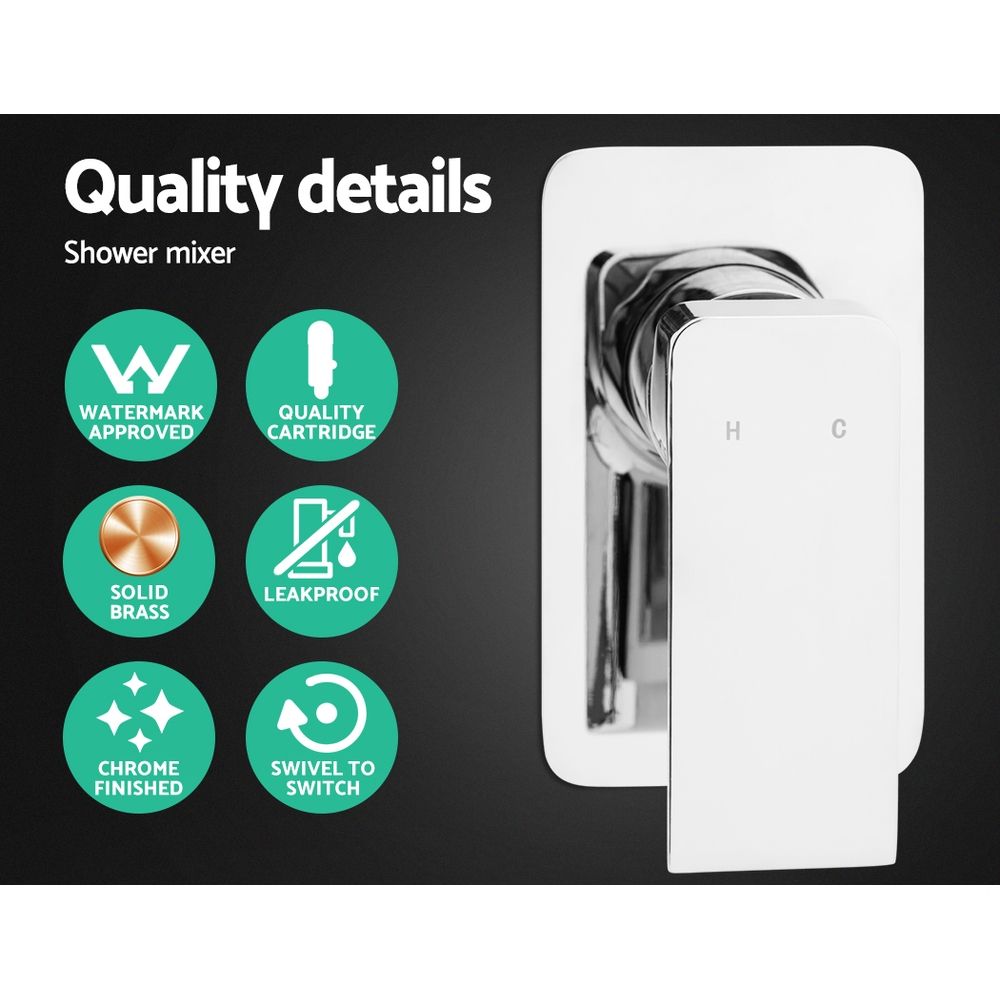 Cefito 10'' Rain Shower Head Set Handheld Square High Pressure Mixer Tap Chrome Bedworld