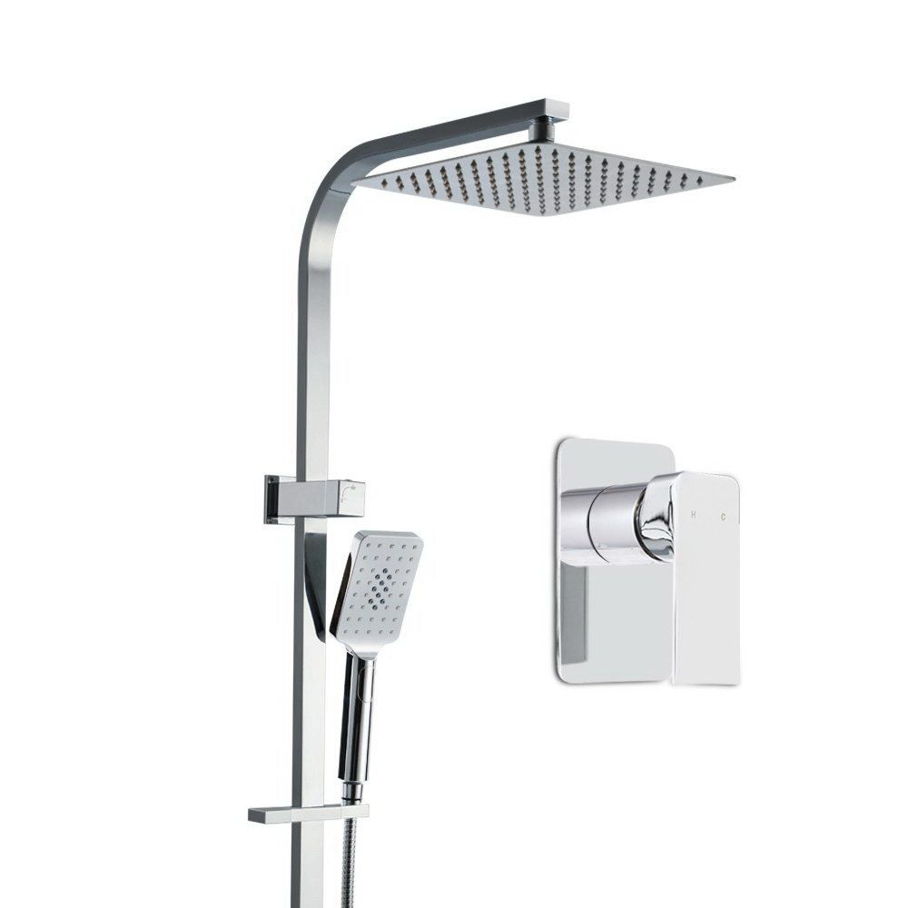 Cefito 10'' Rain Shower Head Set Handheld Square High Pressure Mixer Tap Chrome Bedworld