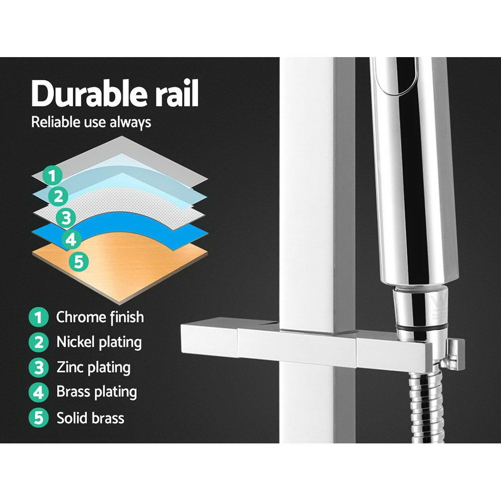 Cefito 10'' Rain Shower Head Set Handheld Square High Pressure Twins Tap Chrome Bedworld