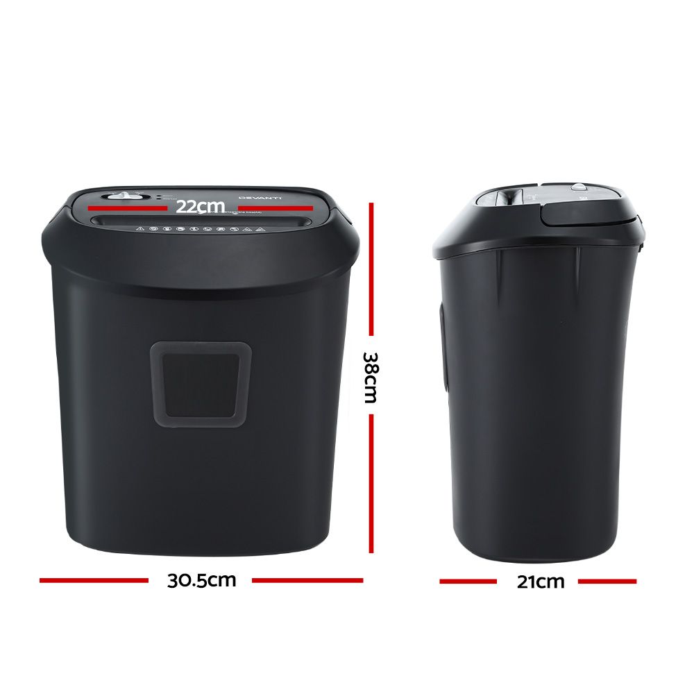 Devanti Electric Paper Shredder for Home Office 10 A4 Paper Sheet Cross-Cut Paper Bedworld