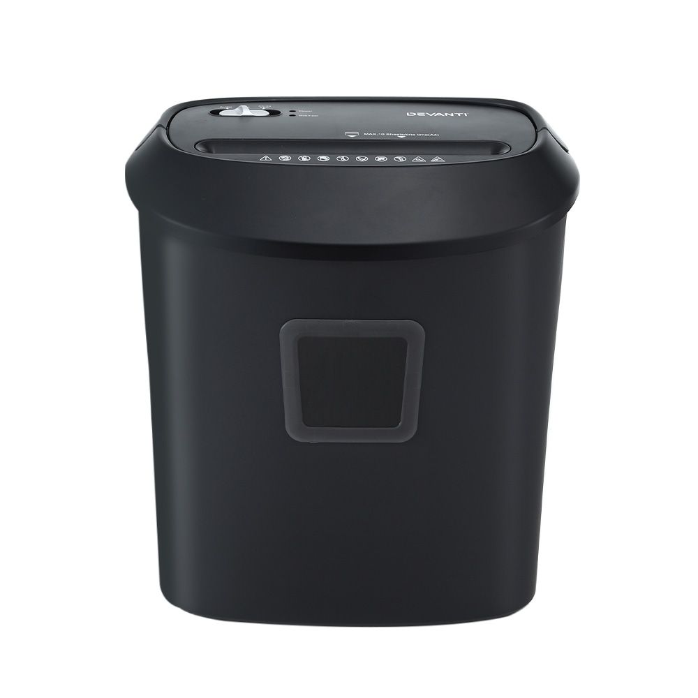 Devanti Electric Paper Shredder for Home Office 10 A4 Paper Sheet Cross-Cut Paper Bedworld