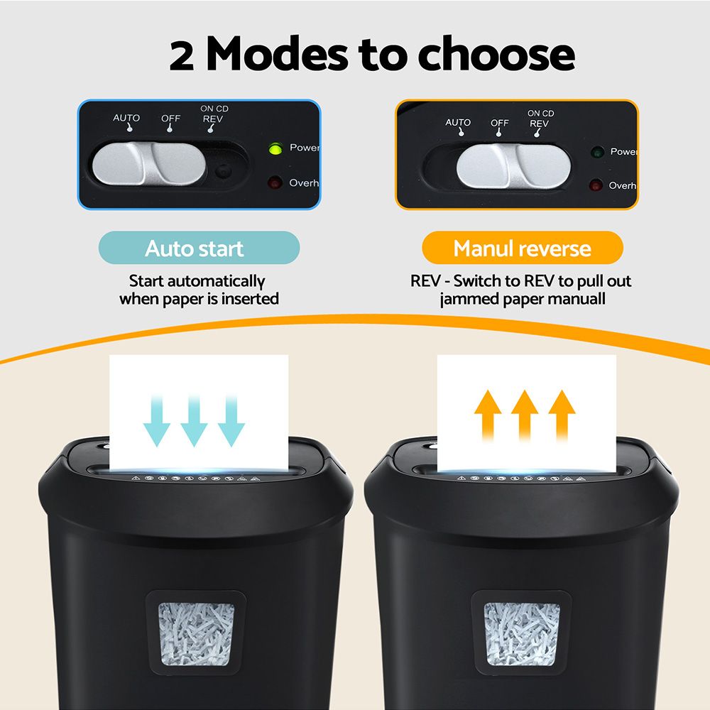 Devanti Electric Paper Shredder for Home Office 10 A4 Paper Sheet Cross-Cut Paper Bedworld