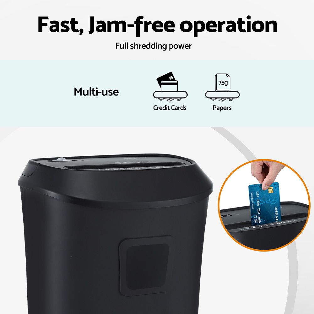 Devanti Electric Paper Shredder for Home Office 10 A4 Paper Sheet Cross-Cut Paper Bedworld