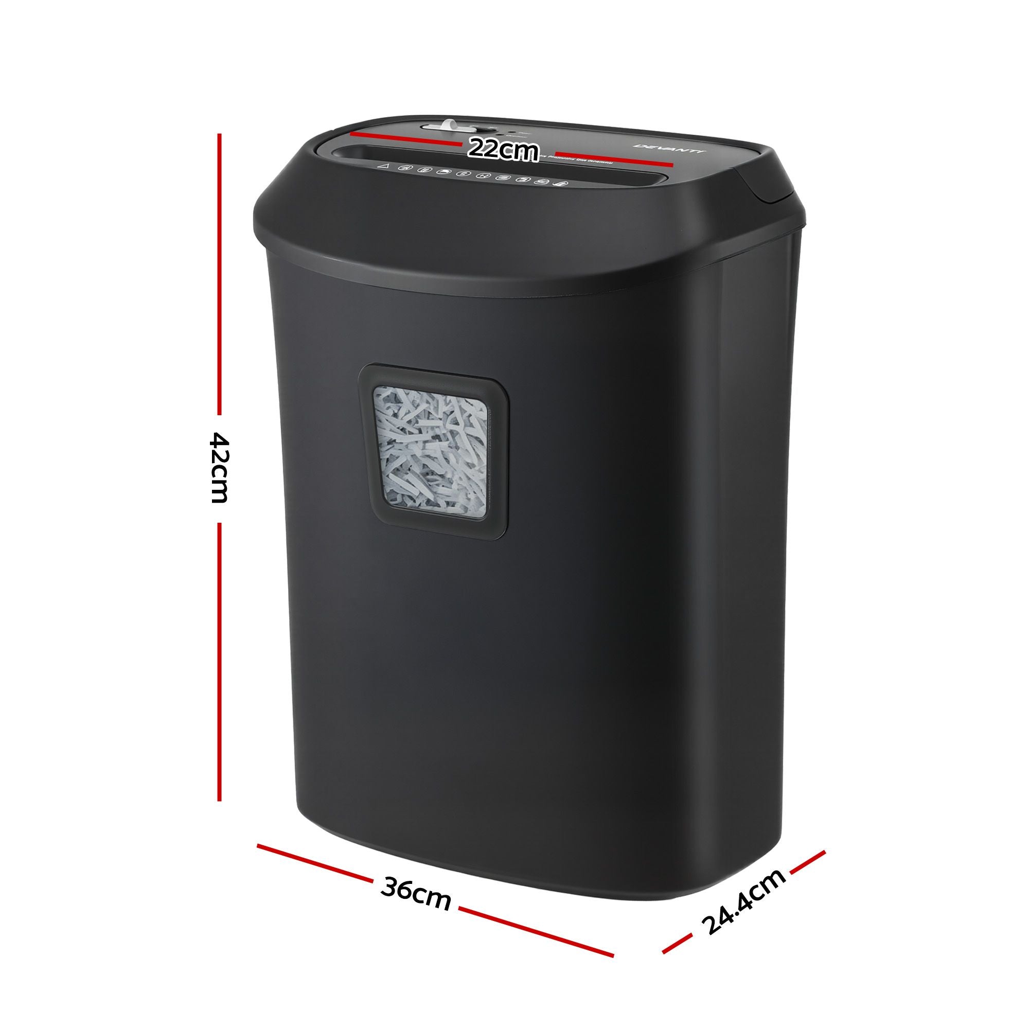 DEVANTI 25L Paper Shredder 14 Sheet P4 Cross Cut for Home Office Bedworld