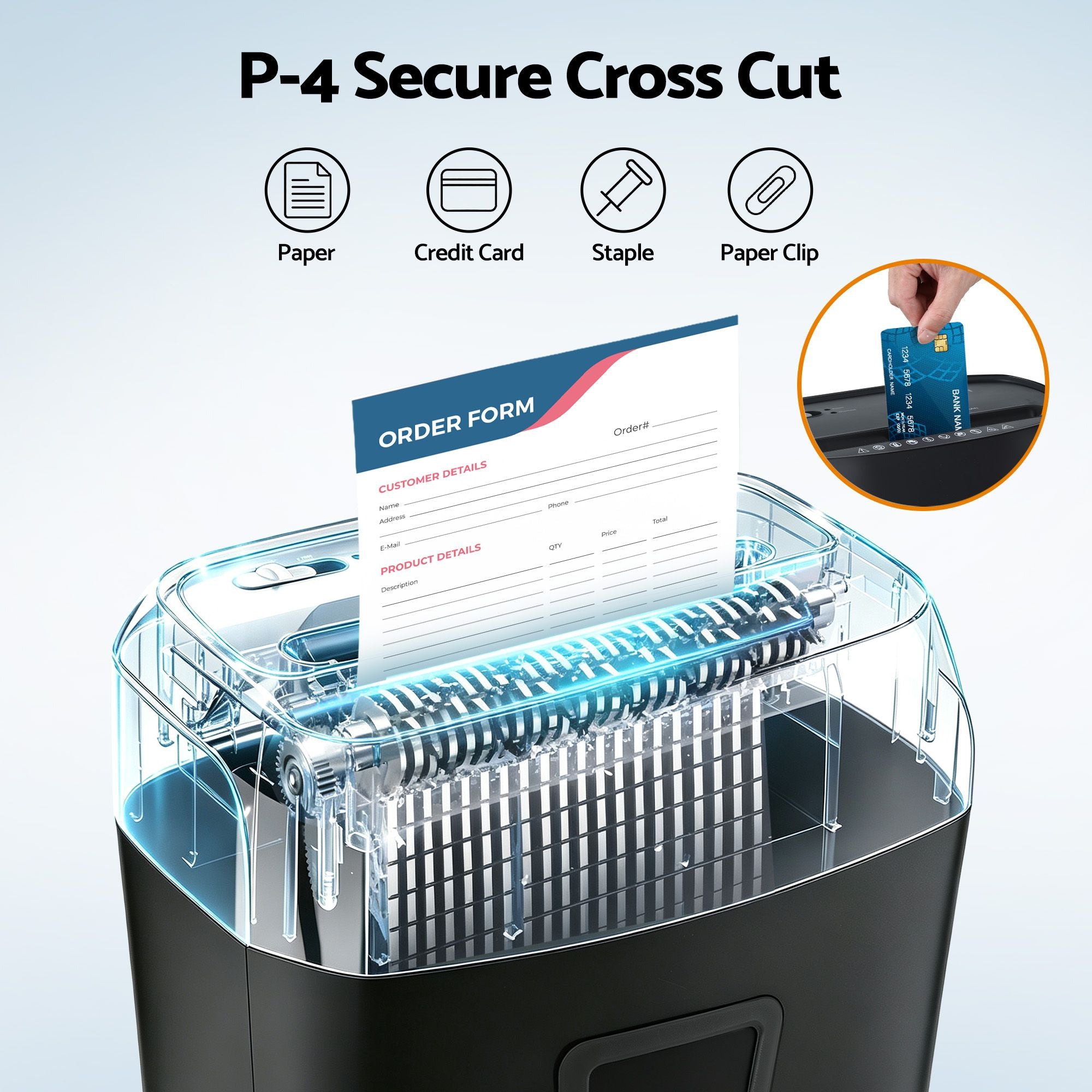 DEVANTI 25L Paper Shredder 14 Sheet P4 Cross Cut for Home Office Bedworld