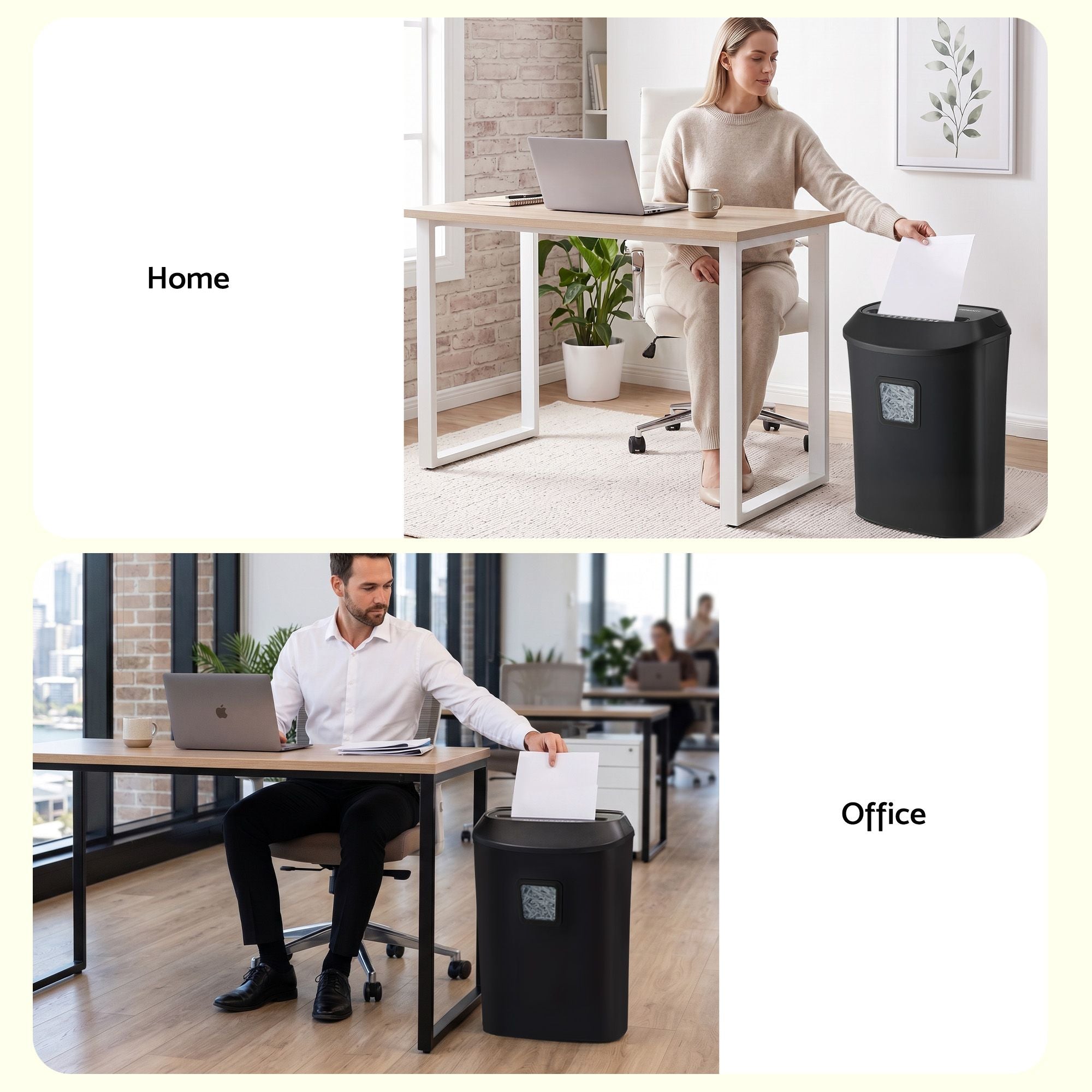 DEVANTI 25L Paper Shredder 14 Sheet P4 Cross Cut for Home Office Bedworld