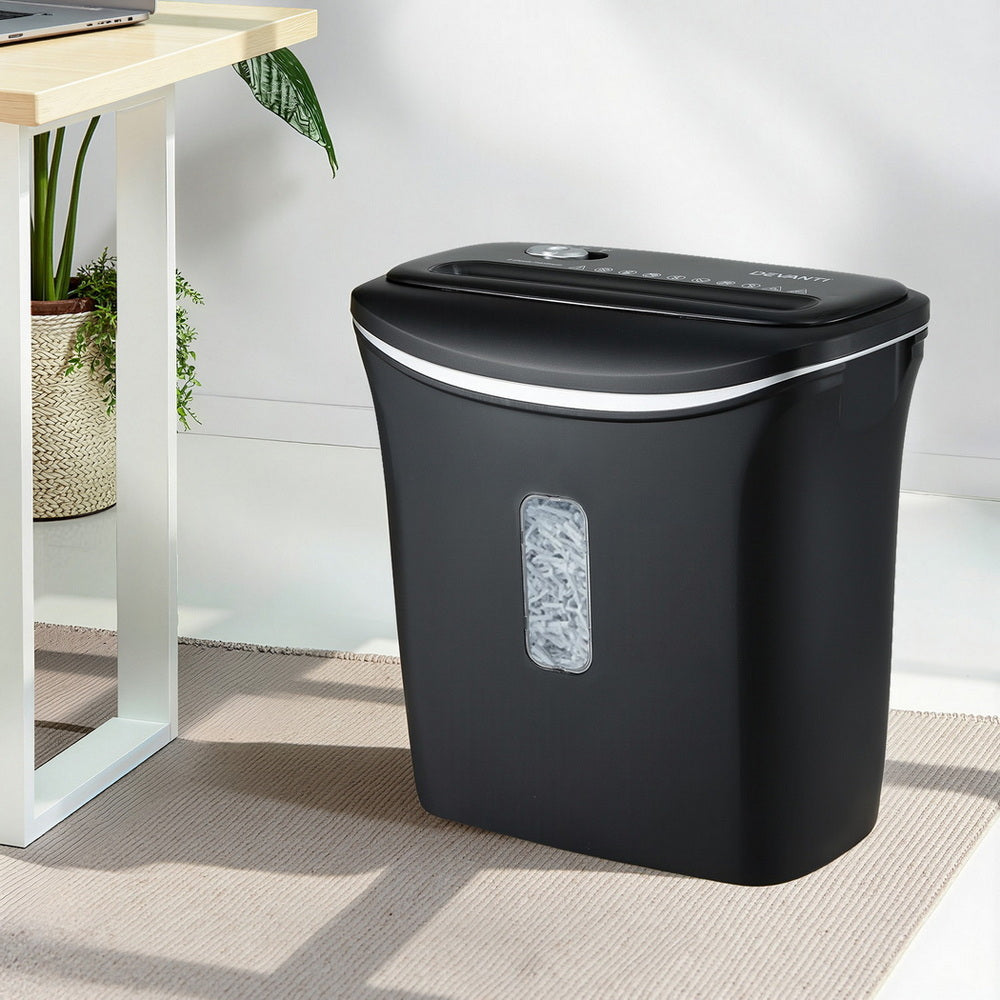 Devanti 12L Cross-Cut Shredder 8-Sheet Paper Home Office Credit Card Bedworld