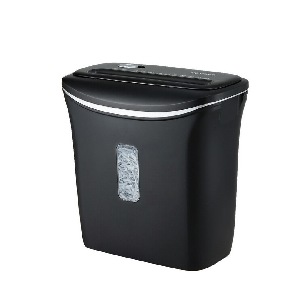 Devanti 12L Cross-Cut Shredder 8-Sheet Paper Home Office Credit Card Bedworld