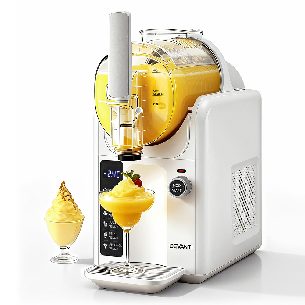 Devanti 5in1 Slushie Machine Ice Cream Maker 2L White